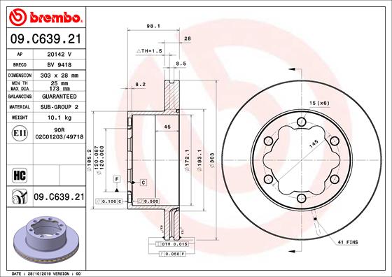 Disc BREMBO 09.C639.21
