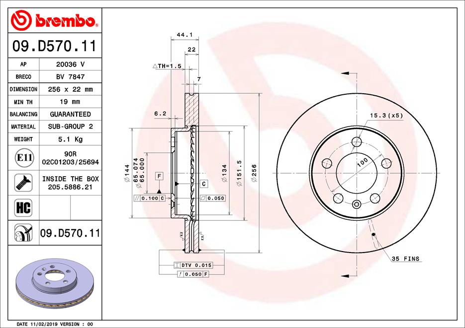 Disc BREMBO 09.D570.11