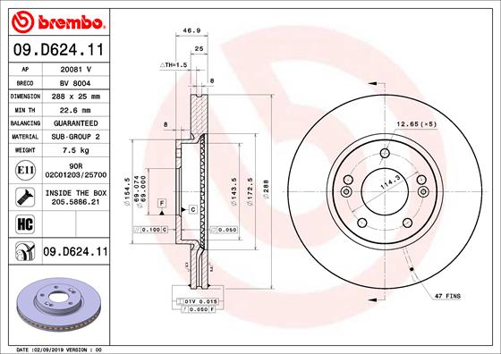 Disc BREMBO 09.D624.11