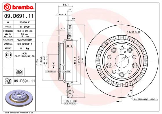 Disc BREMBO 09.D691.11