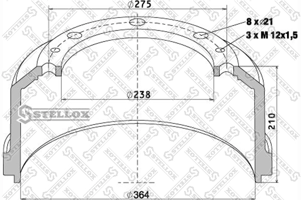 Тормозной барабан STELLOX 85-00007-SX