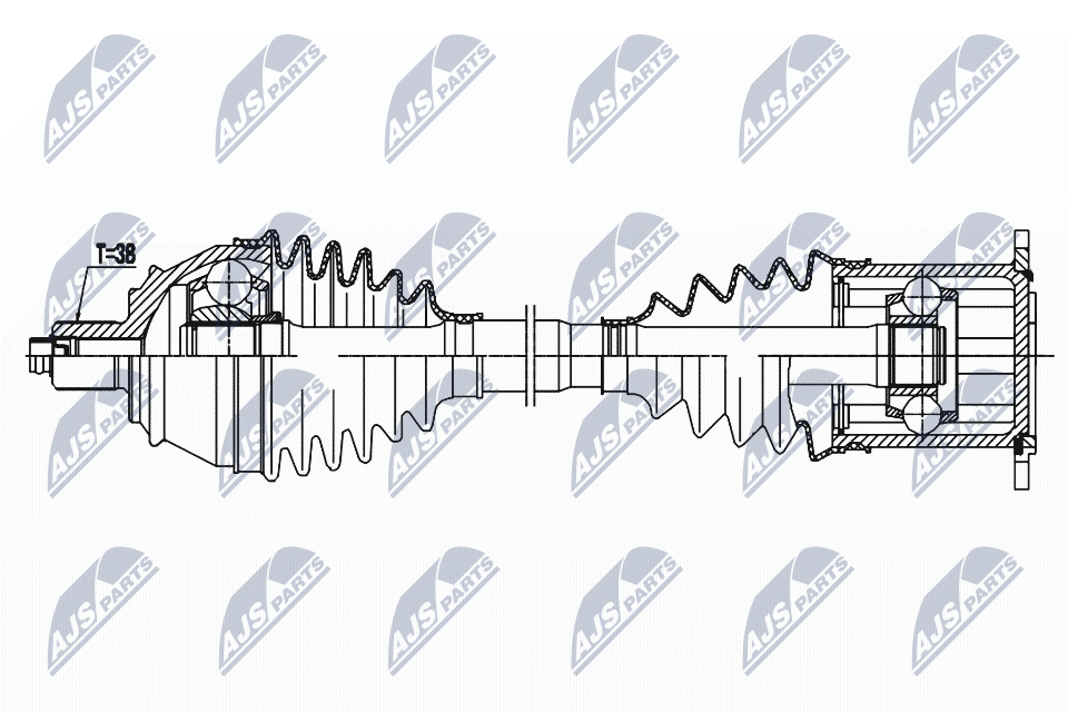 Полуось audi a8 3.0tdi 03-08 vw phaeton 3.2 6.0w12 02- левая NTY NPW-AU-033