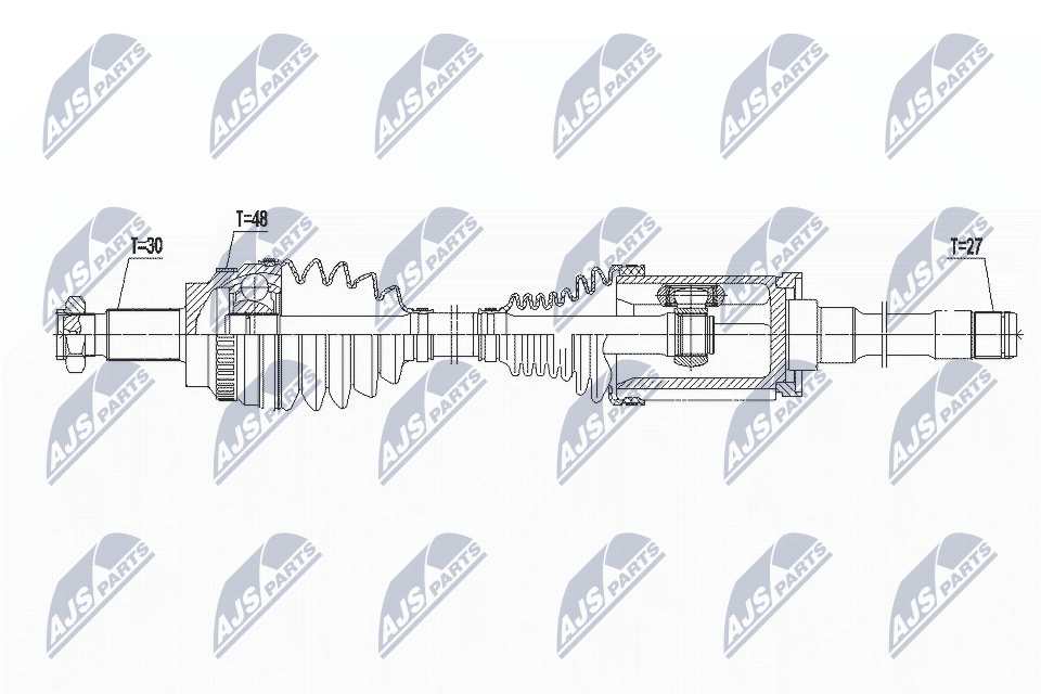 Полуось bmw 3 xdrive e90/e91/e92 05-11 передняя правая NTY NPW-BM-145