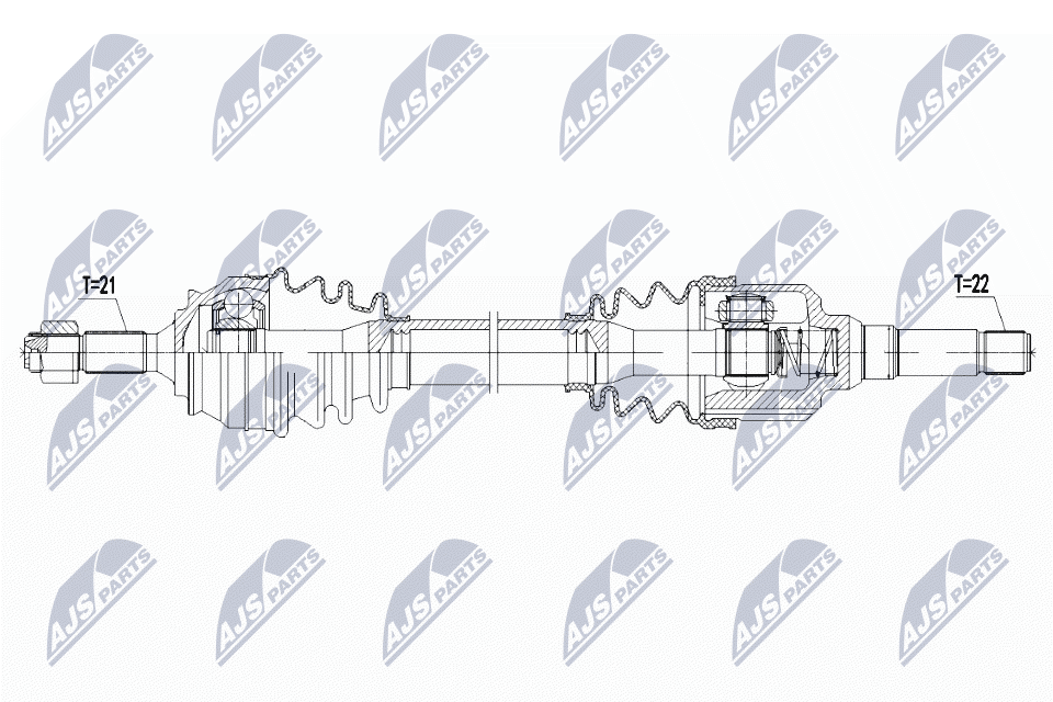 Полуось citroen c3 iii 1.2vti 68km75km82km 14- c4 cactus 1.2vti 14- peugeot 2008 1.2 82km 1. NTY NPW-CT-095