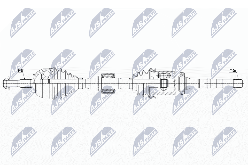 Полуось ford kuga 2.0tdci 2wd/4wd 08-12 мкпп правая NTY NPW-FR-107