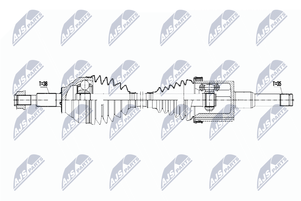 Полуось ford explorer 3.5 2wd/4wd 11-19 передняя левая NTY NPW-FR-123