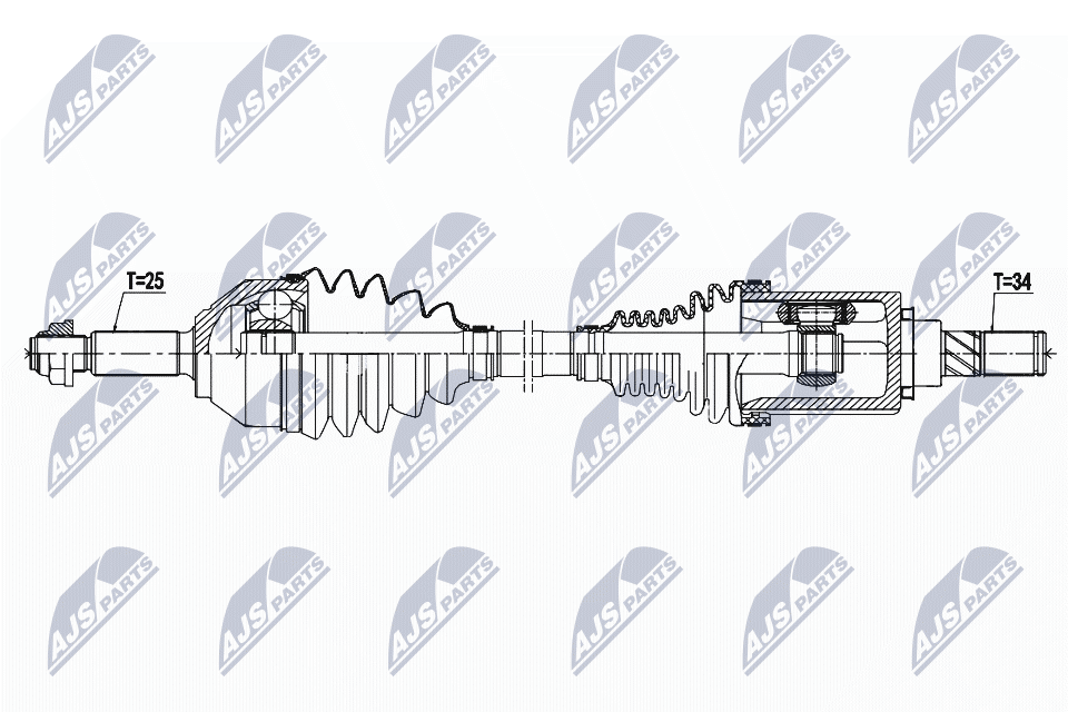 Полуось ford ecosport 1.5ti 13- акпп правая NTY NPW-FR-125