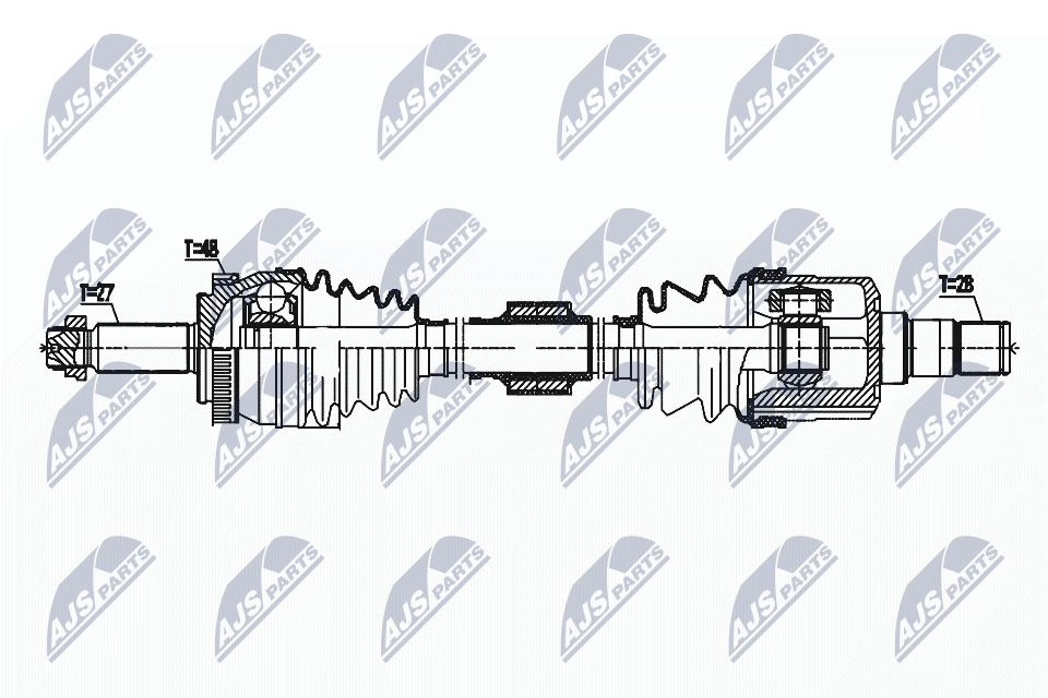 Полуось hyundai i40 1.7crdi 12- мкпп левая NTY NPW-HY-569