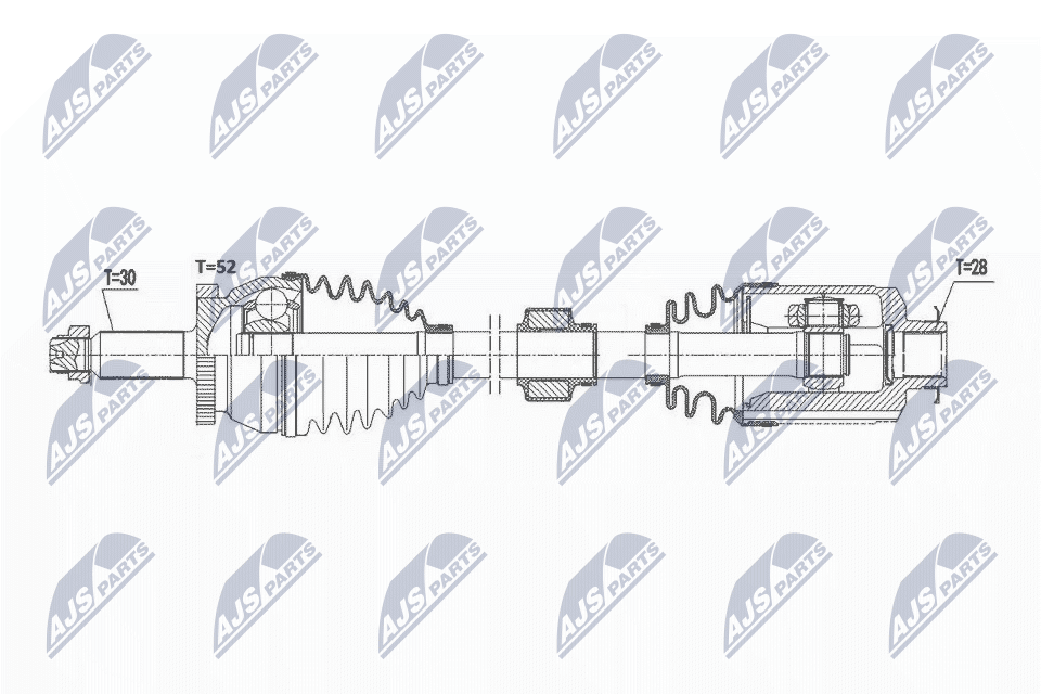 Полуось hyundai santa fe ii 2.0crdi 10-12 santa fe iii 2.0crdi2.2crdi 12- kia sorento 2.0crdi NTY NPW-HY-573