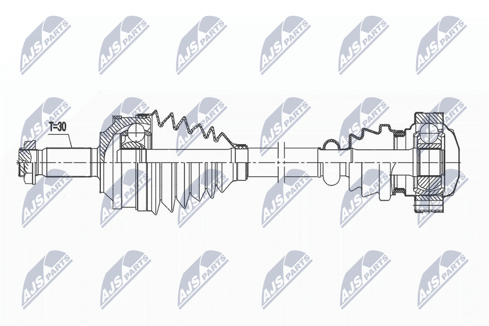 Полуось mb vito 4matic 05- мкпп передняя NTY NPW-ME-128