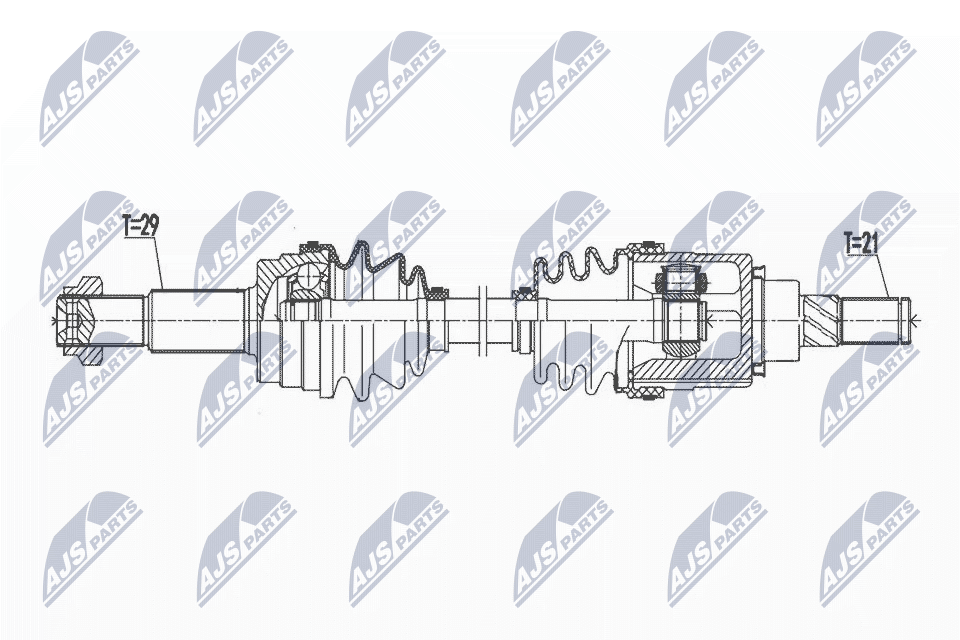 Полуось nissan murano 3.5 z50z51 02-14 l/r задняя NTY NPW-NS-106