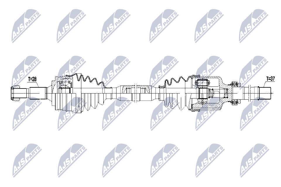 Полуось peugeot 3008 1.5hdi 18- акпп левая NTY NPW-PE-069