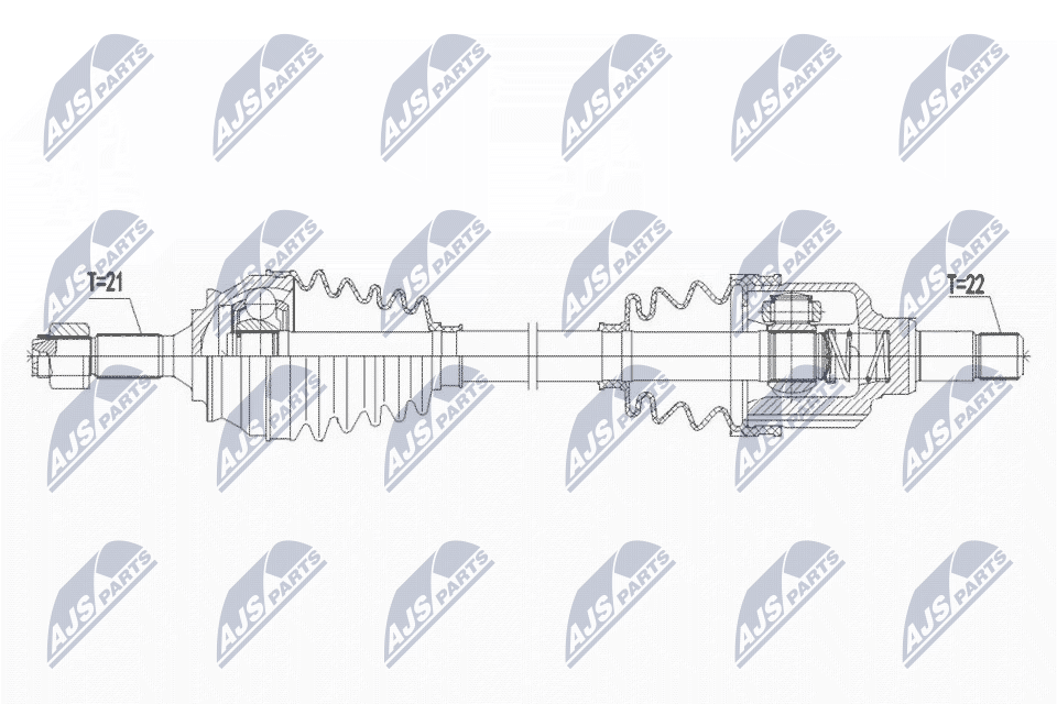 Полуось peugeot 2008 1.2 82km 13- thp130 15- 1.4hdi1.6hdi 13- левая NTY NPW-PE-075