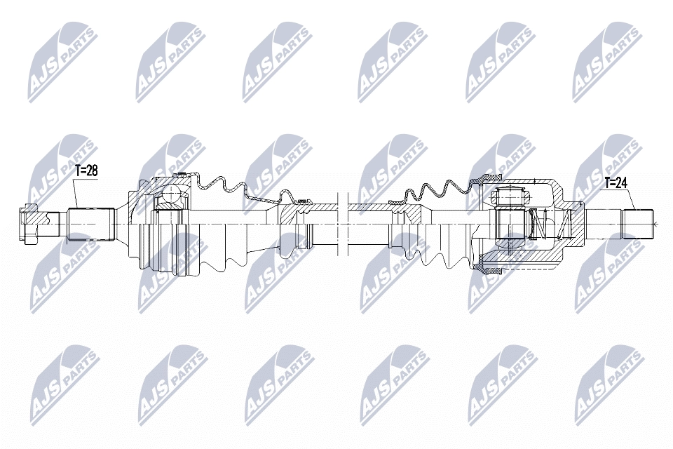 Полуось peugeot expert/traveller citroen spacetourer/jumpy 1.6hdi 95km/115km 16 левая NTY NPW-PE-077
