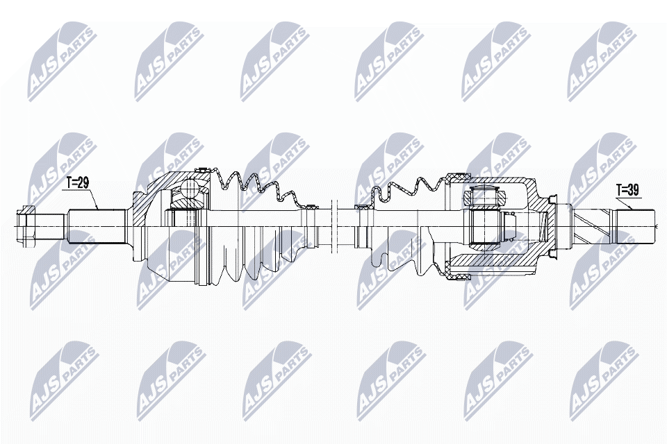 Полуось opel vivaro b 1.6cdti 15- renault traffic iii 1.6dci 14- nissan nv300 1.6dci 17- NTY NPW-PL-057