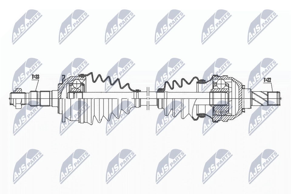 Полуось opel astra j 1.41.4t1.6 10- 5мкпп левая NTY NPW-PL-121