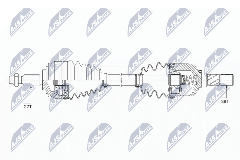 Полуось renault 2.0dci espace iv 06- vel satis 06- левая NTY NPW-RE-154