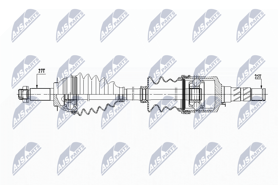 Полуось subaru impreza 2.02.52.5t 14- wrx sti 2.5t 14- l/r передняя NTY NPW-SB-019