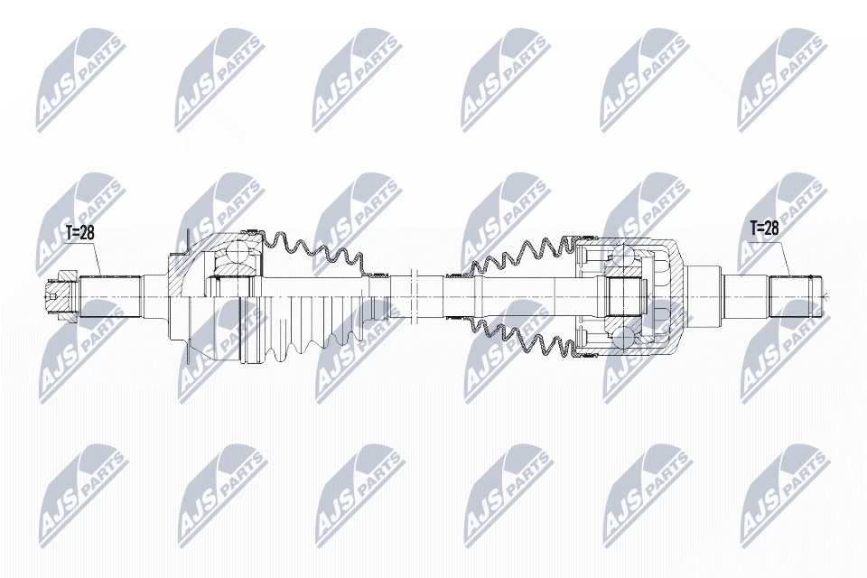 Nty driveshaft suzuki sx4 2wd/4wd 1.9ddis 06- fiat sedici 1.9d 2wd/4wd 06- /left/ NTY NPW-SU-019
