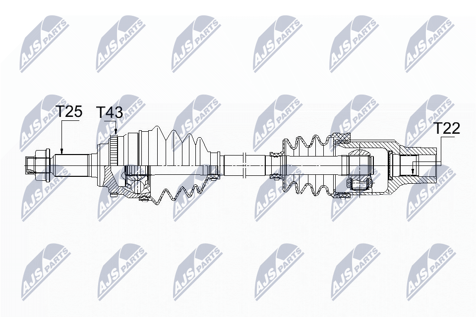 Полуось suzuki swift 1.31.3 4wd1.51.5 4wd 05- передняя правая NTY NPW-SU-025