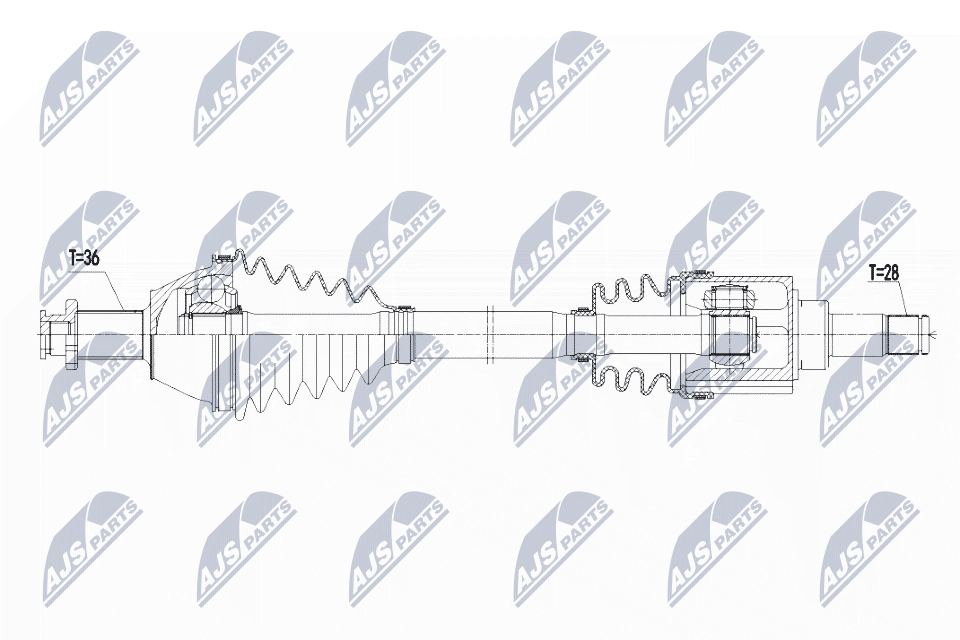 Полуось vw polo 1.0 14- skoda fabia iii 1.0 14- seat ibiza 1.0 15- /left/ NTY NPW-VW-073