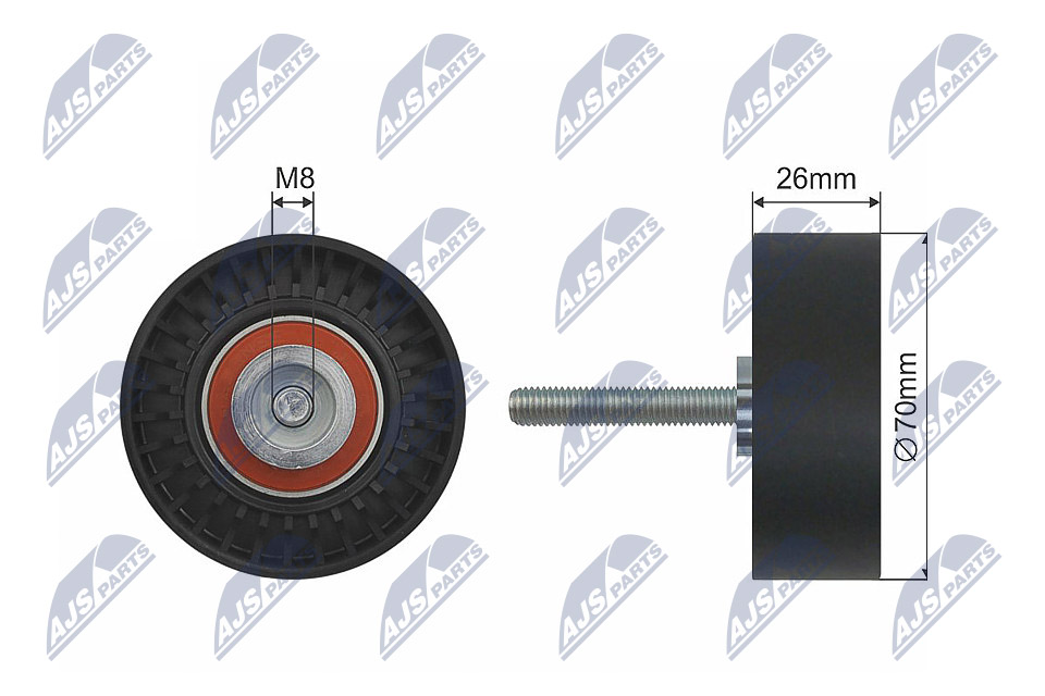 Ролик ford focus ii cb4 08-11 ford mondeo ca2 2007-2014 mazda cx-9 tb 2007-2013 ford s-max/galaxy NTY RRK-FR-006