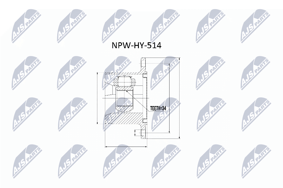 Шрус внутр. к-кт hyundai terracan 01- /right/ NTY NPW-HY-514