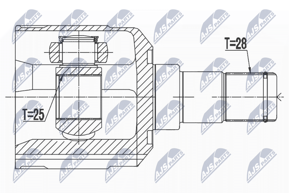 Шрус внутр. к-кт hyundai ix35 09-13 xg300/350 99- grandeur 98-05 левый NTY NPW-HY-534