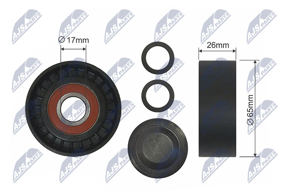 Ролик audi a4 a4 allroad a5 a6 a6 allroad a7 a8 q5 q7 vw phaeton touareg 2.7d/3.0d/4.2d 08 NTY RNK-AU-011