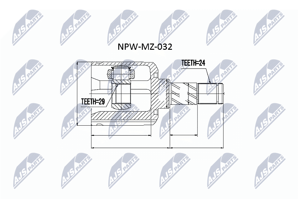 Шрус внутр. к-кт mazda 323 bj 1.81.92.0d 98-04 premacy 1.82.02.0d 99-05 левый NTY NPW-MZ-032