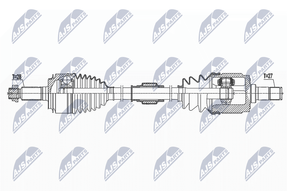 Полуось honda civic x cvt 16- правая NTY NPW-HD-073
