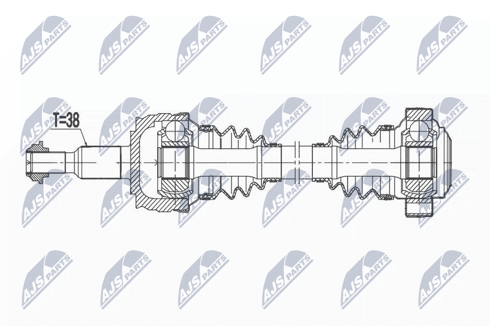 Полуось vw t5 4motion 09- задняя правая NTY NPW-VW-177