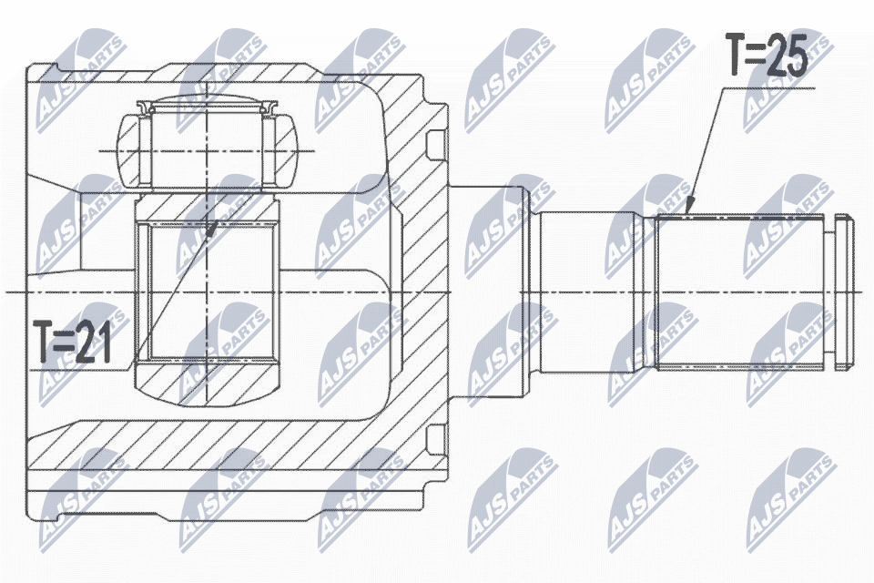 Шрус внутр. к-кт hyundai i20 1.2 08-15 правый NTY NPW-HY-550