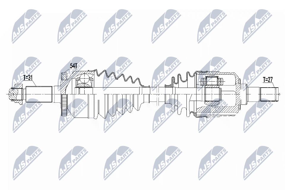 Полуось kia carinval/grand carnival 2.7v6 06- акпп левая NTY NPW-KA-360