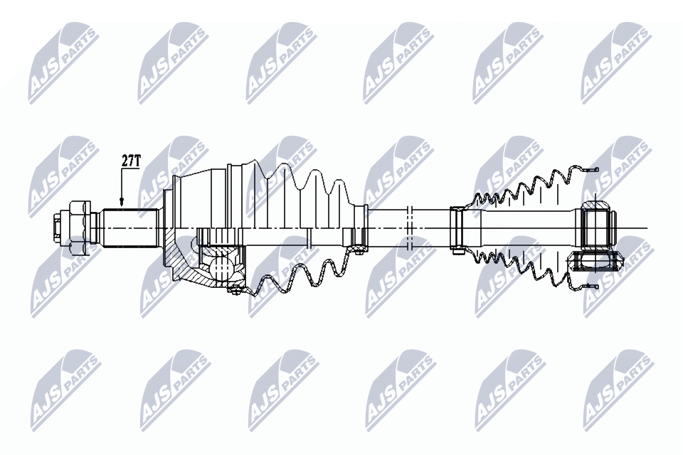 Полуось fiat doblo 1.6d multijet 10- /heavy dutyl/p/