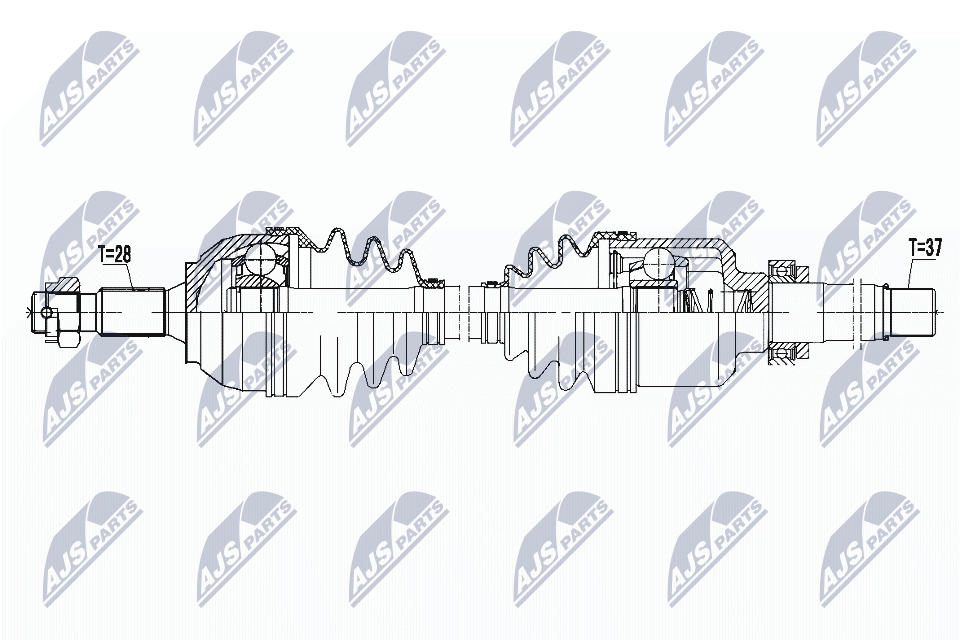 Полуось peugeot 407 2.7hdi 3.0 04- c5 iii 2.7hdi 3.0 08- акпп правая NTY NPW-PE-041