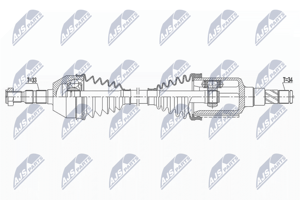 Полуось chevrolet cruze 1.61.8 09- мкпп левая NTY NPW-DW-027
