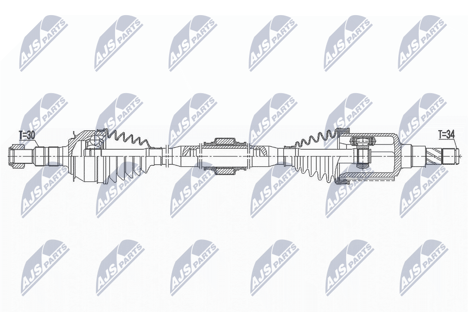 Полуось chevrolet orlando 1.4t1.8 11- мкпп правая NTY NPW-DW-035