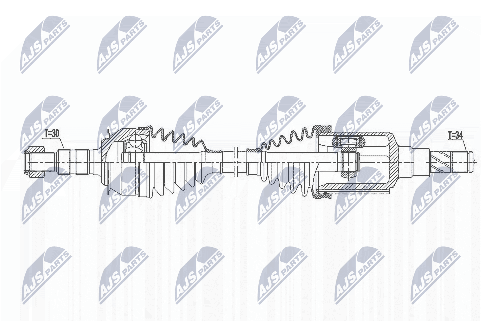Полуось chevrolet orlando 1.4t1.8 11- мкпп левая NTY NPW-DW-037