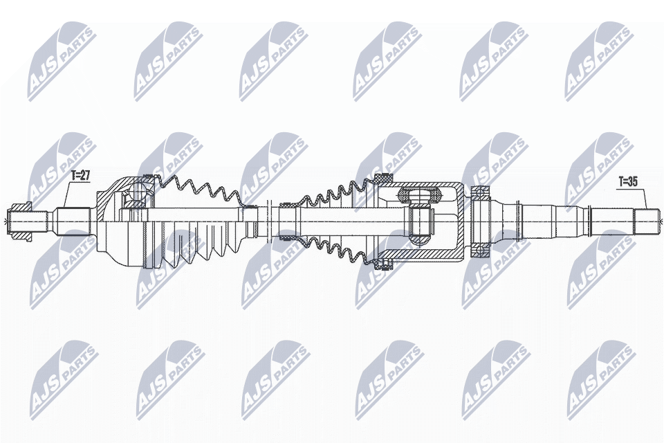 Полуось ford kuga ii/escape 1.5t 1.6t2.0t 12- акпп передняя правая NTY NPW-FR-135