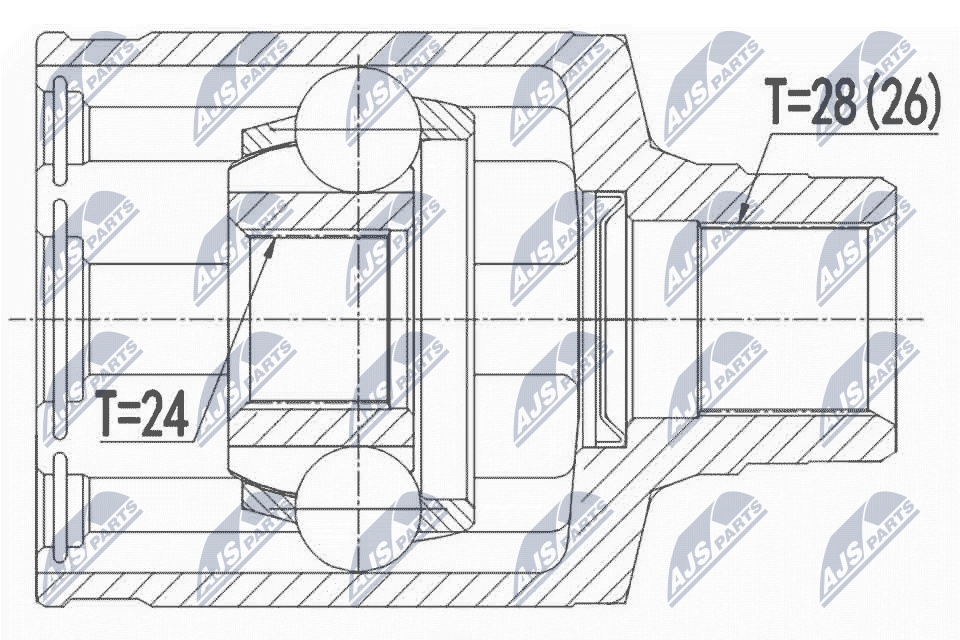 Шрус внутр. к-кт mazda 3 2.0 03- 5 1.82.0 05- правый NTY NPW-MZ-065