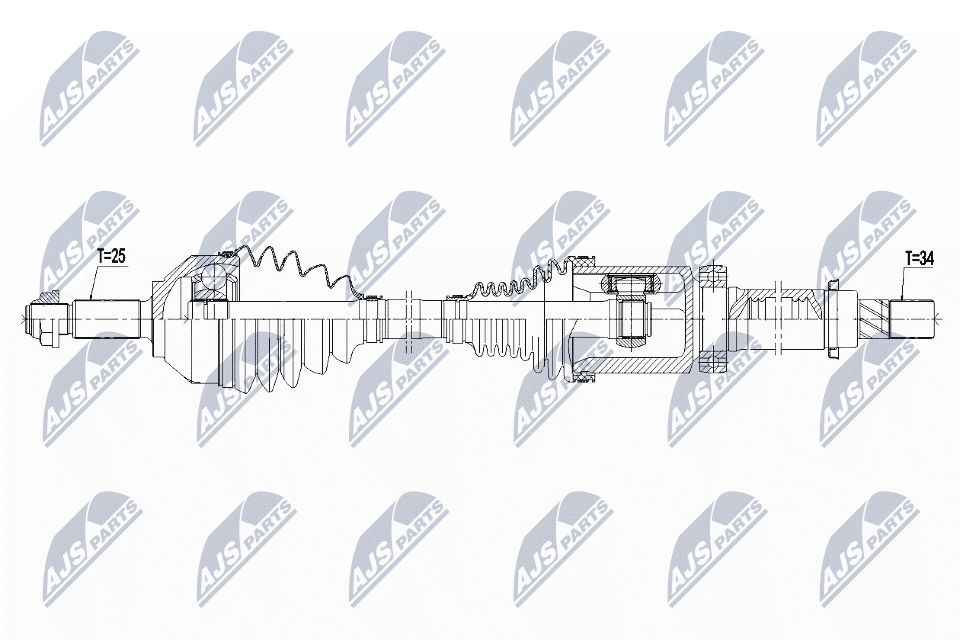 Полуось ford ecosport 1.5ti 13- акпп левая NTY NPW-FR-127