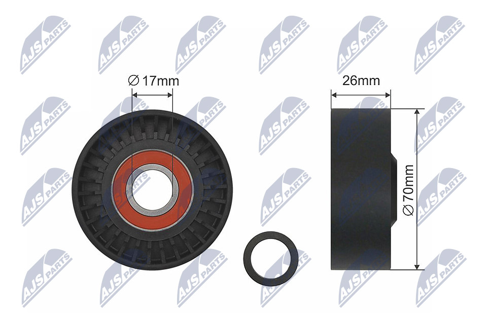 Ролик ssangyong actyon i actyon sports i korando kyron rexton / rexton ii rodius i 2.0d/2.7d 08 NTY RNK-DW-013