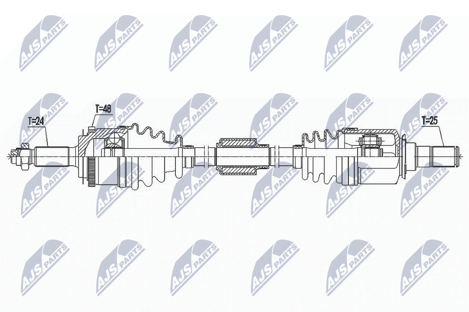 Полуось hyundai i10 1.2 08-15 правая NTY NPW-HY-547