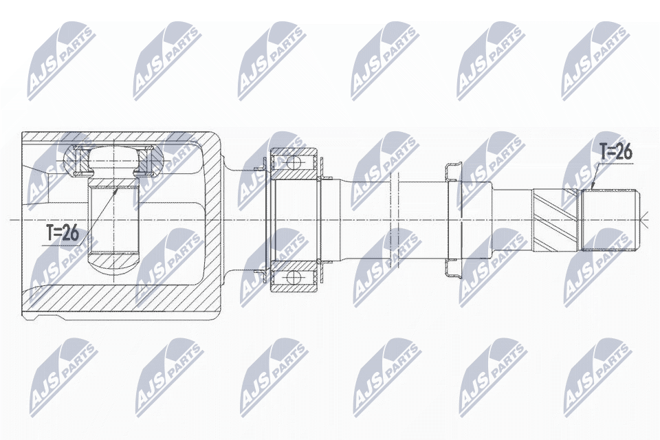 Шрус внутр. к-кт nissan qashqai 1.2dig-t 13- /prawymtm/ NTY NPW-NS-075