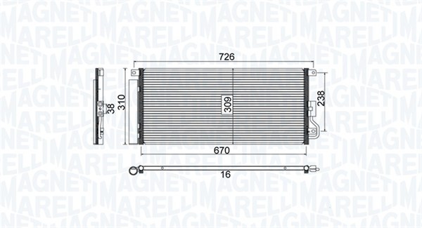 Bc807 радиатор кондиционера opel mokka 1.7dti 13- MAGNETI MARELLI 350203807000