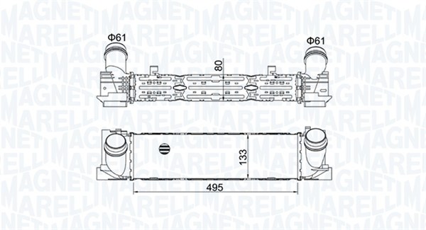 Mst490 интеркулер bmw 1 f20/3 f30/4 f32 2.0i/d 10- (17517600530) MAGNETI MARELLI 351319204900