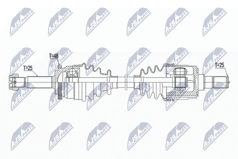 Полуось hyundai i20 1.2 08-15 правая NTY NPW-HY-549