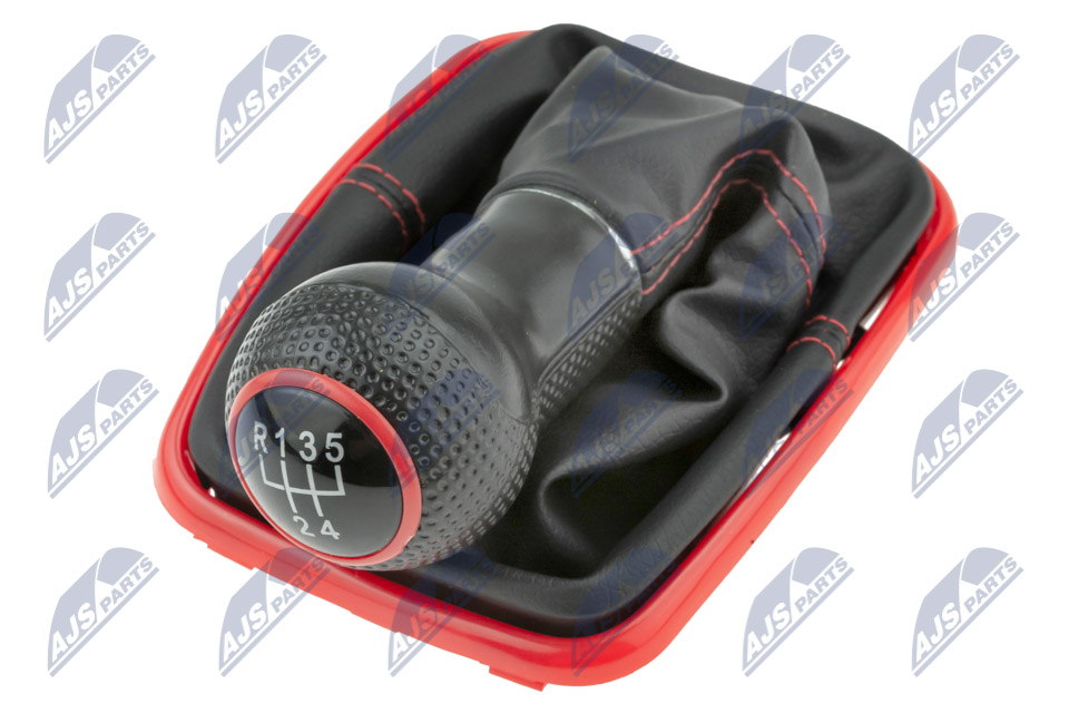 Ручка кпп + чехол + рамка vw bora 98-05 golf iv 98-05 5мкпп (красн. обрамление) NTY GZB-VW-016