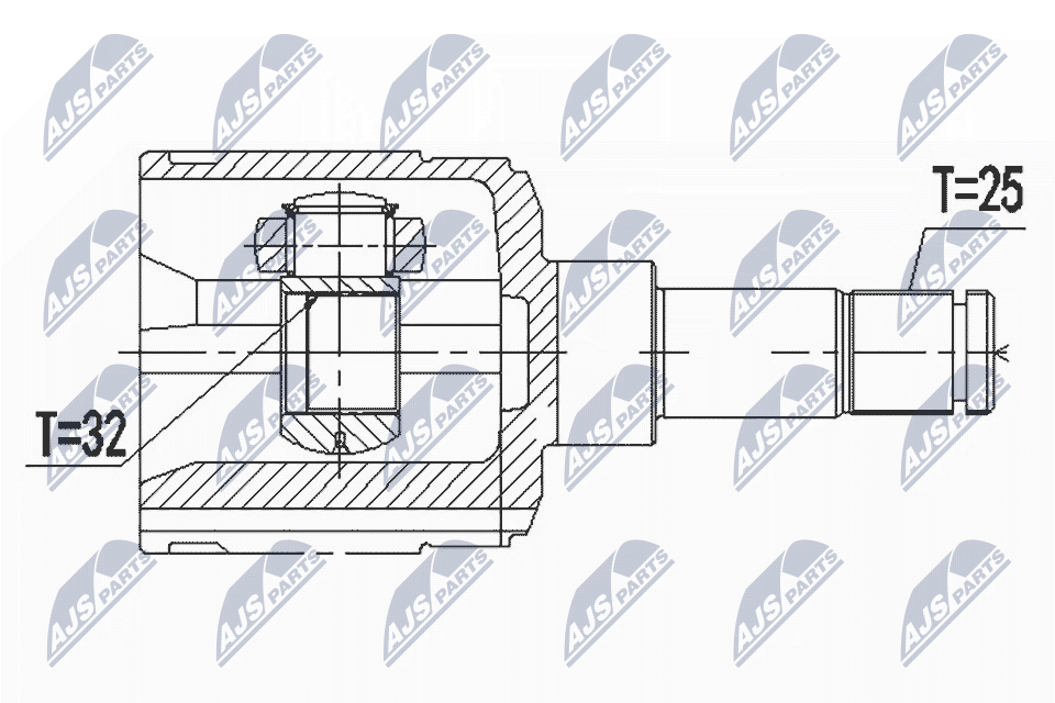 Шрус внутр. к-кт chrysler sebring jr 01-06 dodge stratus 01-06 l/p NTY NPW-CH-024